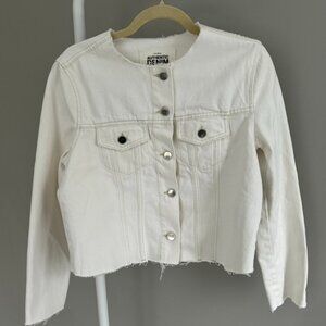 Zara Basic White Denim Jacket
